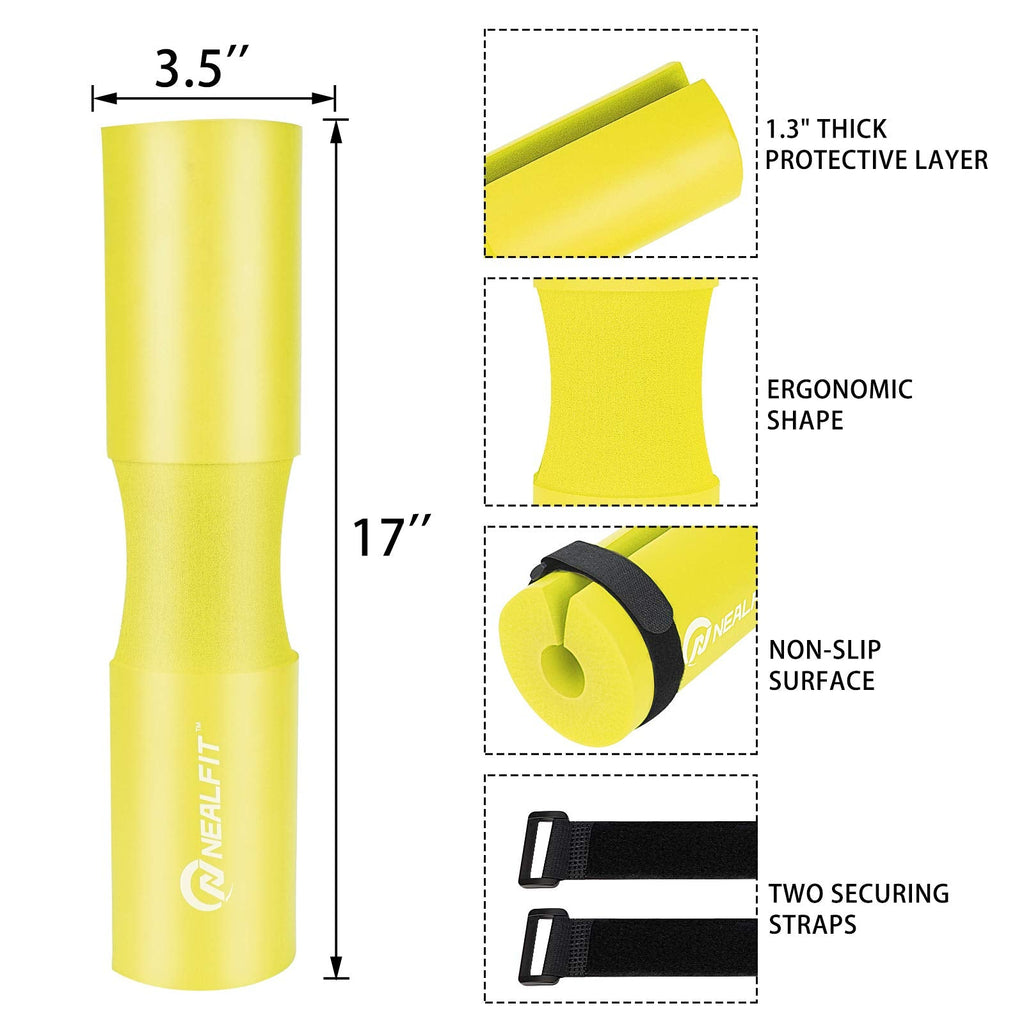 NEALFIT Barbell Pad Squat Pad for Squats���Squat Bar Pad���Great for Weightlifting,Lunges and Hip Thrusts���Foam Sponge Pad���Fit Standard and Olympic Bars Perfectly