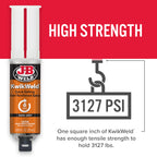 J-B Weld 6 Minute Set Epoxy KwikWeld, High Strength, Waterproof, 2 Pack, Dark Grey, 50176-2