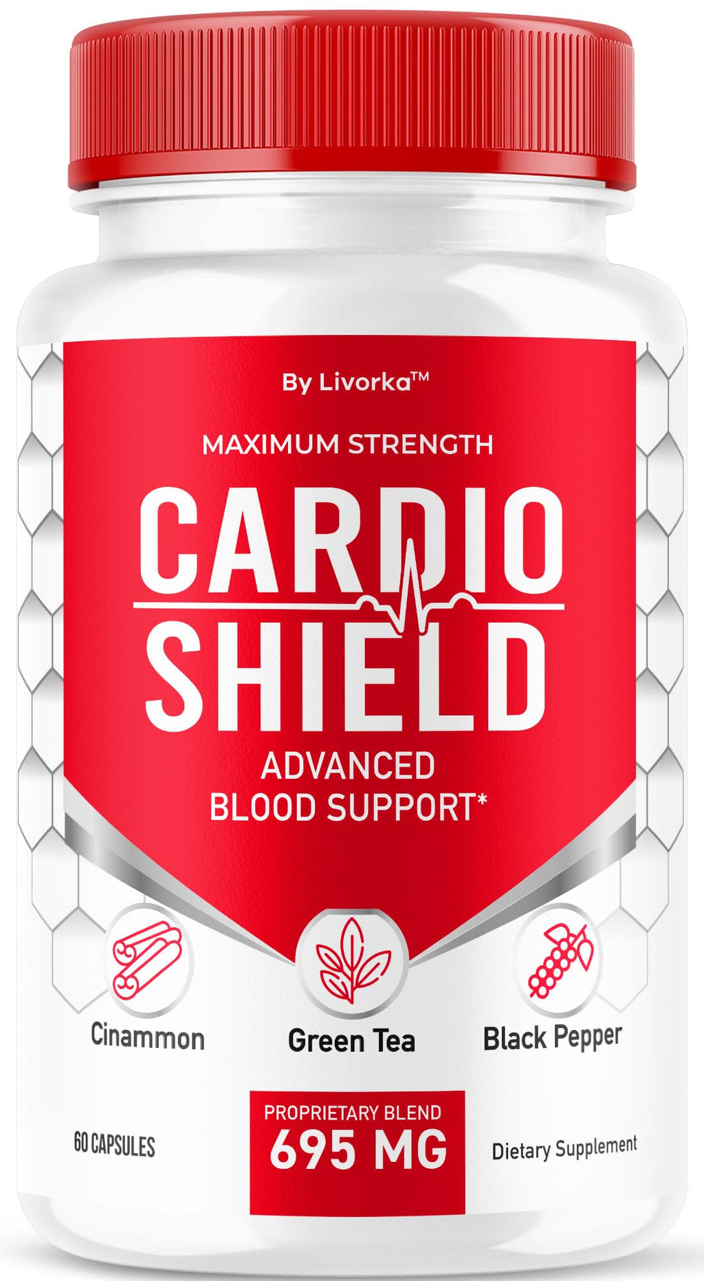 Cardio Shield Capsules - Official Cardio Shield Supplement Support Vitamin Pills, All Natural Cardio Shield Advanced Premium Formula Wellness & Overal Health Review, 60 Capsules for 1 Month