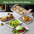ROTTAY Small Baking Sheet Pan with Wire Rack Set [2 Pans + 2 Racks], 1/8 Stainless Steel Cookie Sheets for Oven, Warp Resistant & Heavy Duty & Rust Free, Size 9 x 7 x 1 Inches