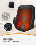 CooCoCo 14"×19" Shiatsu Back Massager with Heat, Birthday Gifts for Dad Mom Women Men Husband, Portable Massage Chair Pad, Kneading Massage Tools for Pain Relief, Chair Massager for Office Home