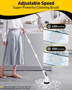 Electric Spin Scrubber for Bathroom, Shower Scrubber with Long Handle