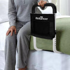 RELIANCER Bed Safety Rail for Elderly Adult,Adjustable Bedside Assist Grab Bar w/Storage Pocket,Bed Side Support Railing for Seniors,Fall Prevent Bedside Handle Bar,Bedside Assist Guard Rails Bed Cane