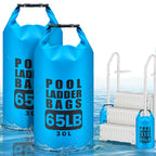 2 Pack 30L/65LB Pool Step Weights Sand Bags – Waterproof 500D PVC Ladder Weights, Pool Sand Stair Weights for Above Ground and in-Ground Pool Steps