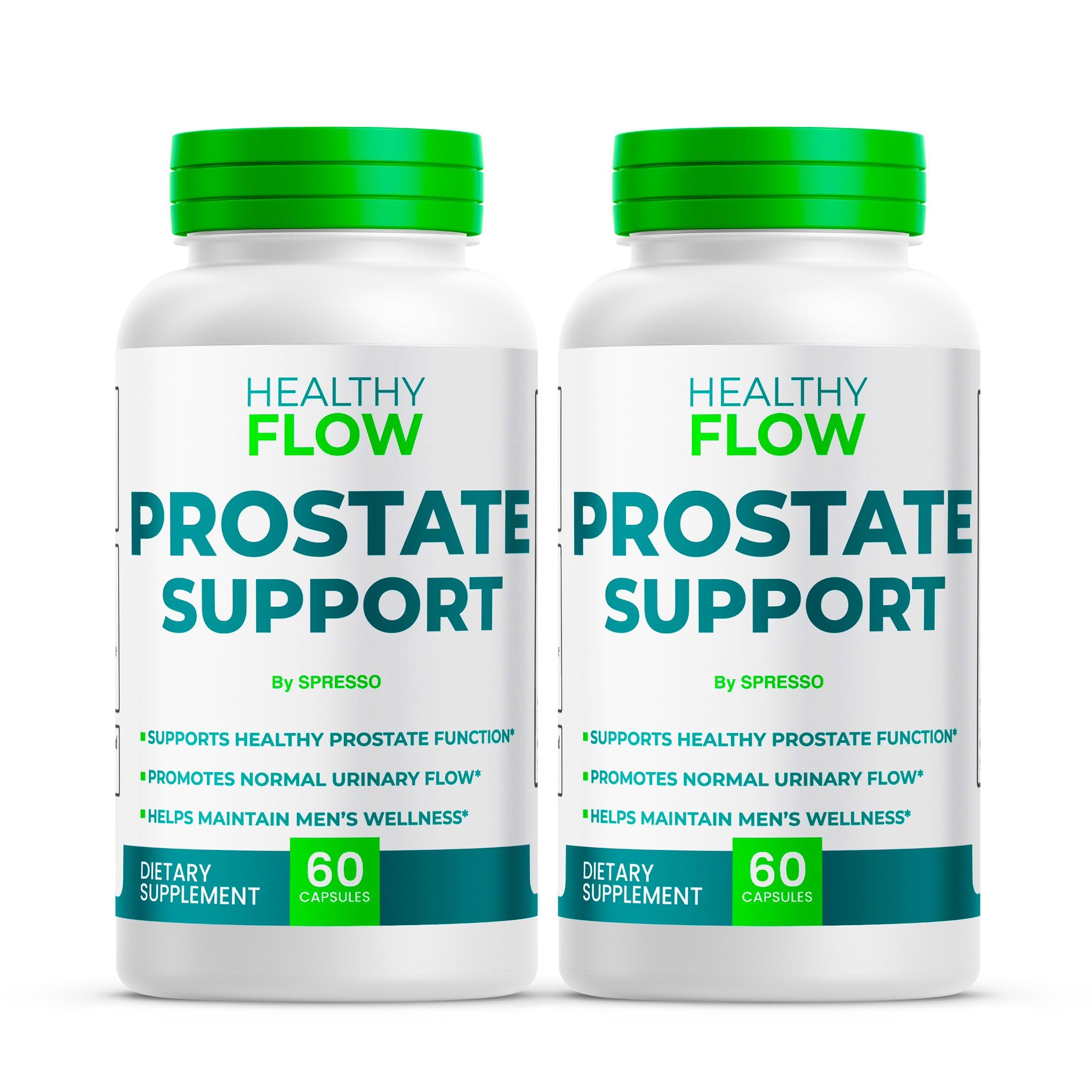 SPRESSO (2 Pack) Healthy Flow Capsules, All Natrual Prostate Support Supplement Pills with Premium Ingredients, Official HealthyFlow for Maximum Strength, Overall Health & Wellness (120 Capsules)