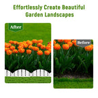 White Garden Edging Flexible Landscape Border with Anchoring Spikes for Lawn Flower Bed Outdoor Decor (30)