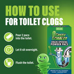 Green Gobbler Drain Clog Remover & Drain Cleaner Powder (5 Pacs & 5 Tools)