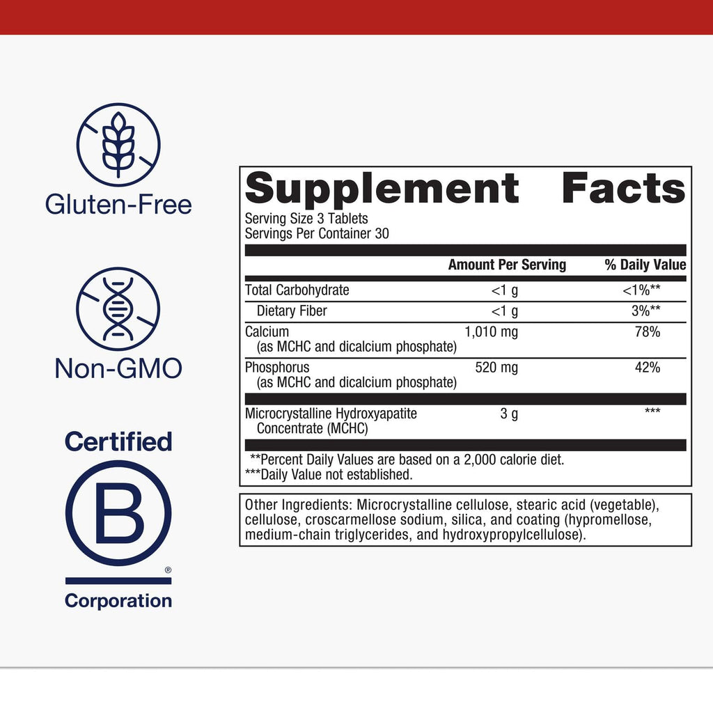 Metagenics Bone Builder Extra Strength - Microcrystalline Hydroxyapatite Concentrate (MCHC) with Calcium & Phosphorus - Supports Bone Density & Strength - Non-GMO & Gluten-Free - 90 Tablets