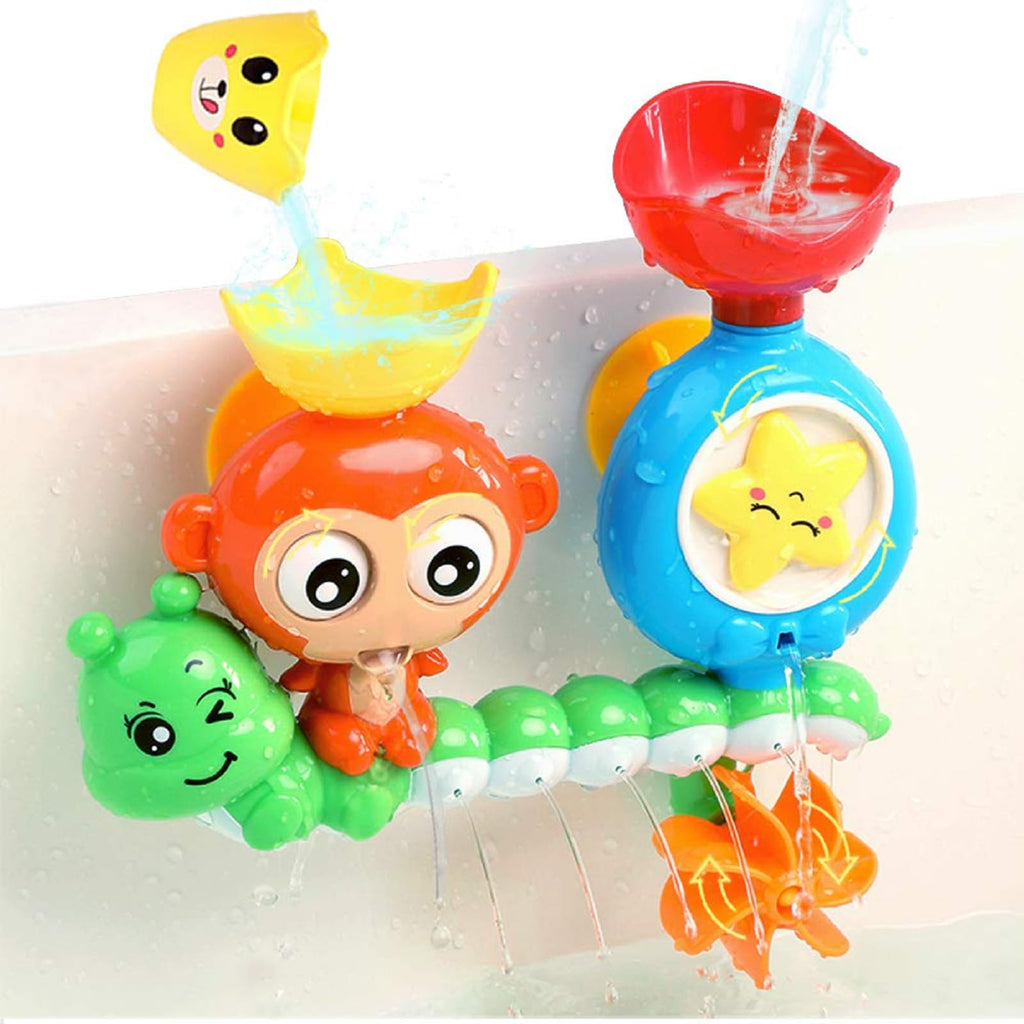 G-WACK Bath Toys for Toddlers Ages 1-3 Year, Lovely Monkey & Caterpillar