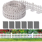 Garden Edging 33FT x 4.1~4.9IN Tall, Landscape Edging Borders with 60pcs Plastic Stakes,Arched Design White Flexible Lawn Edging Border, No Digging Edge Fence DIY for Tree Flowerbeds Grass Yard