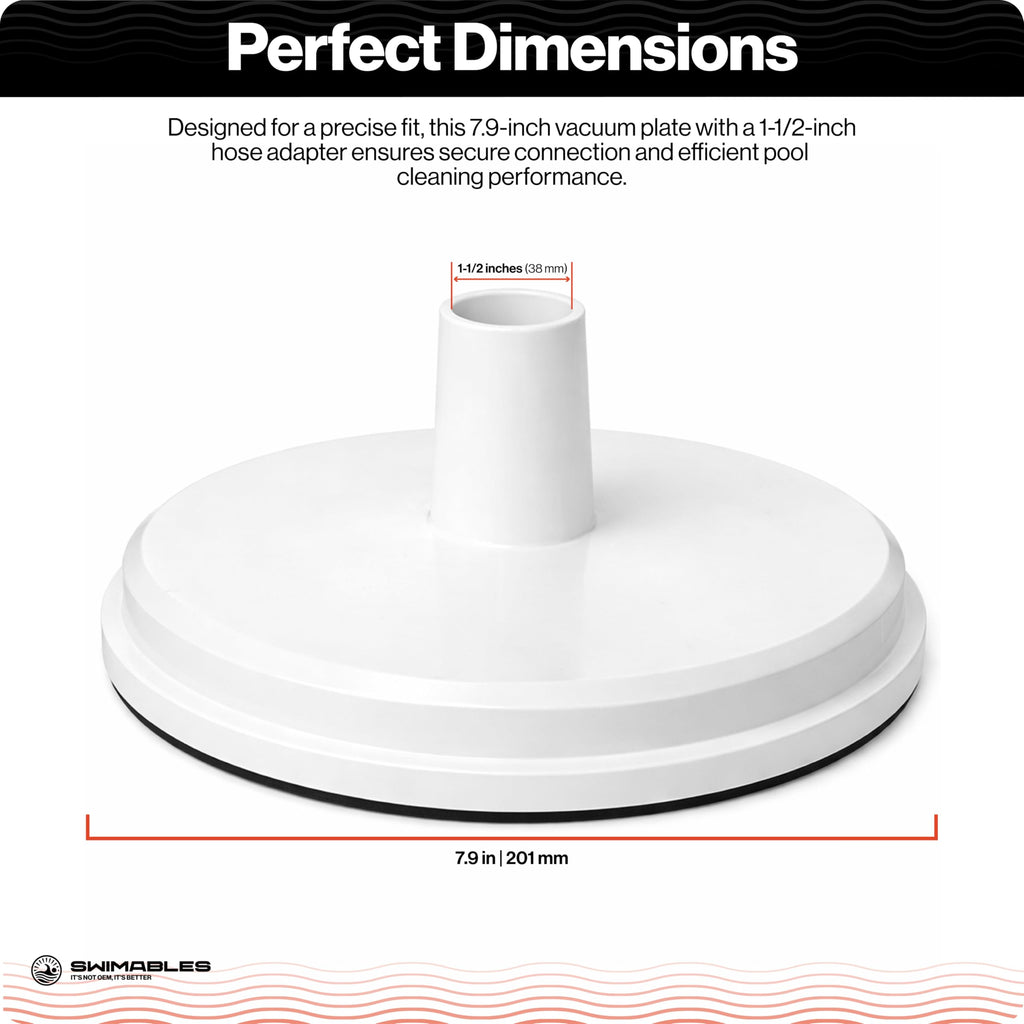 Swimables SP1106 Pool Skimmer Vacuum Plate Compatible with Hayward SP1082 SP1084 SP1085 SP1075-7-29/32” Skim Vac Plate with 1-1/2” Hose Adapter for In-Ground Pools Skimmer Replacement Parts