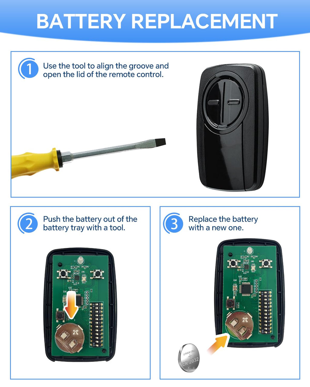 380UT Chamberlain klik5u-bk2 klik3u-bk Garage Door Opener Remote Clicker, 375UT Universal Garage Door Remote for Lift Master Craftsman Genie, Dip Switch (Black+Red)
