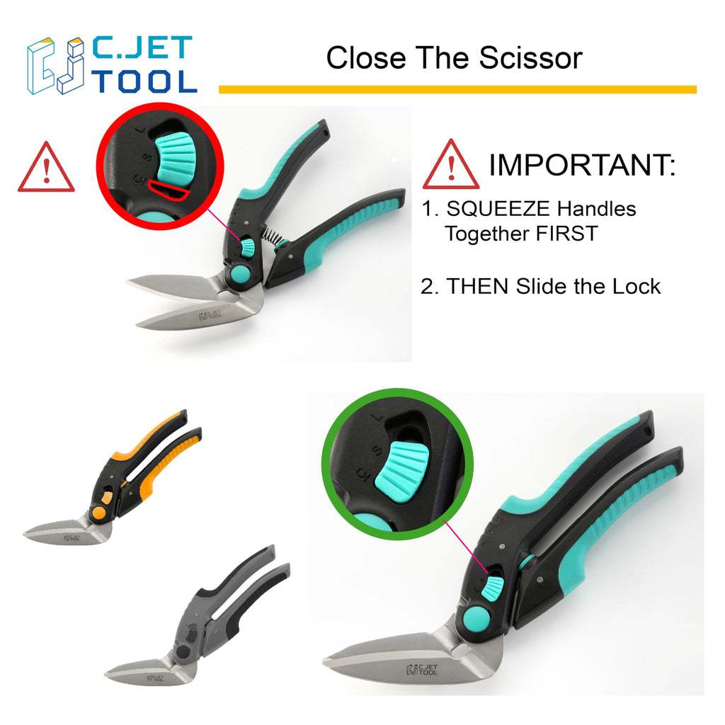 C.JET TOOL 10" Heavy Duty Scissors - Carpet Cutter, Industrial Multipurpose for Cardboard, Leather, Pruning, Gardening - Professional Soft Grip Stainless Steel (Black)