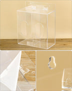 QWORK Clear Acrylic Mask and Glove Organizer – Dual Compartment Dispenser for Office & Home Use