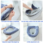 WDSHCR Toilet Seat Cushion - Soft, Thicker, Warmer Washable Covers with Zipper - Home Reusable (Gray)