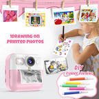 Instant Print Camera for Kids, Toddler Camera Birthday Gifts for Girls 3-10