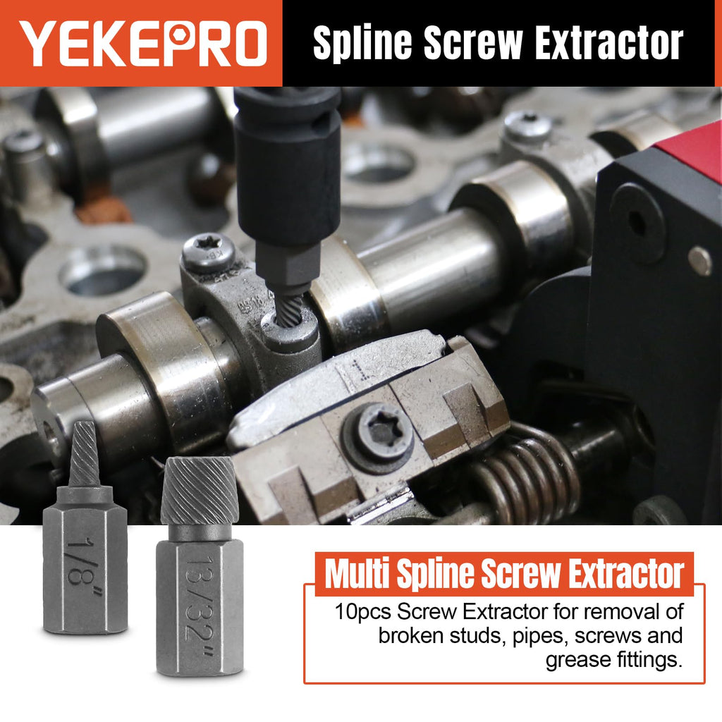 YEKEPRO 40 Pcs Bolt & Screw Extractor Set with Left Hand Cobalt Drill Bit Set, Easy Out Broken Stripped Screw Removal Tool for Damaged, Frozen, Studs, Rusted, Rounded-Off Bolts, Nuts & Screws, T15139