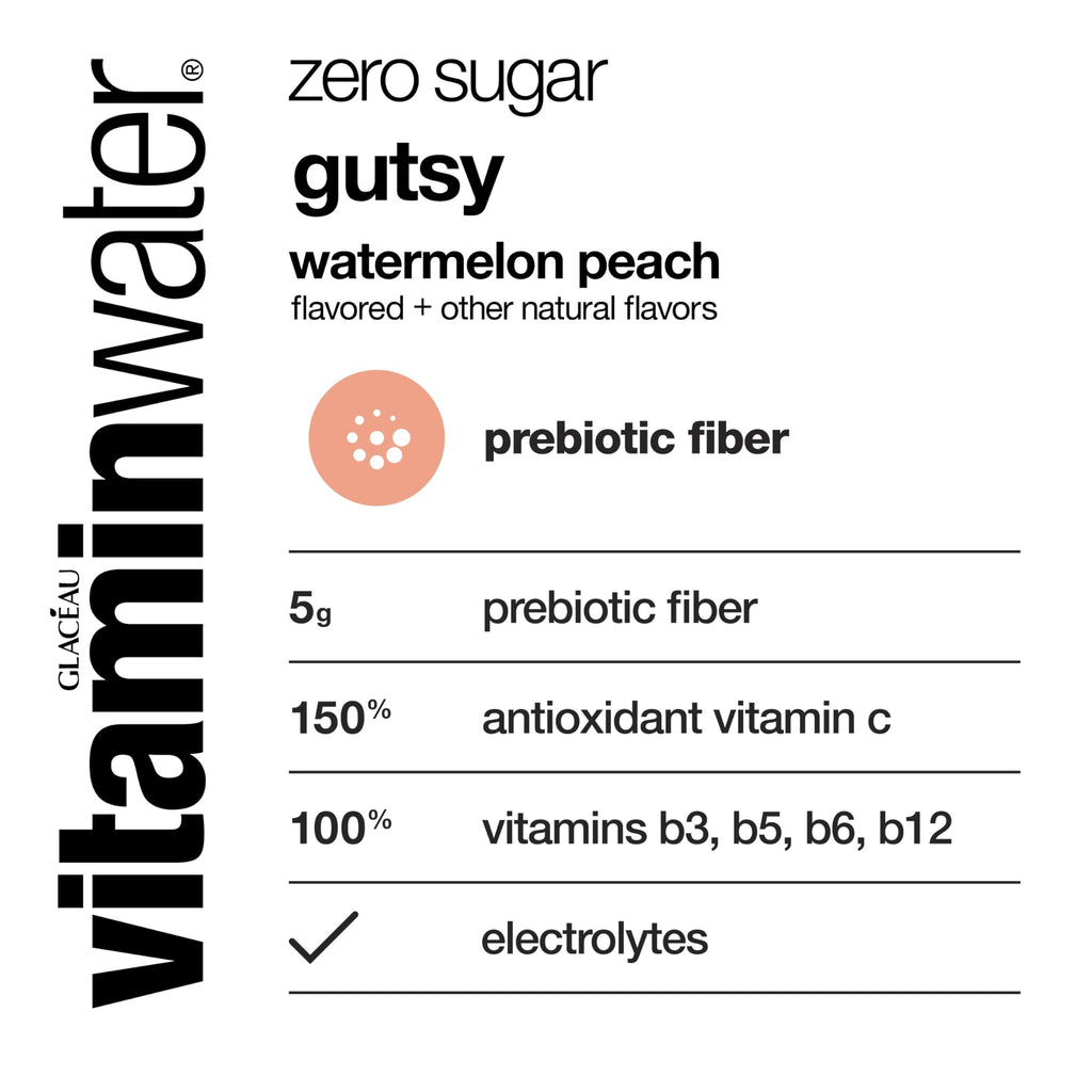 vitaminwater zero sugar gutsy Bottles, 20 fl oz, 12 Pack