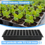 10-Pack Heavy-Duty 1020 Seed Trays – Durable, Thick Plastic Flats for Seed Starting, Microgreens & Transplanting – Fits 7.3'' Humidity Dome and 4'' Planter (21" x 11", 2.76" Deep, No Drain Hole)