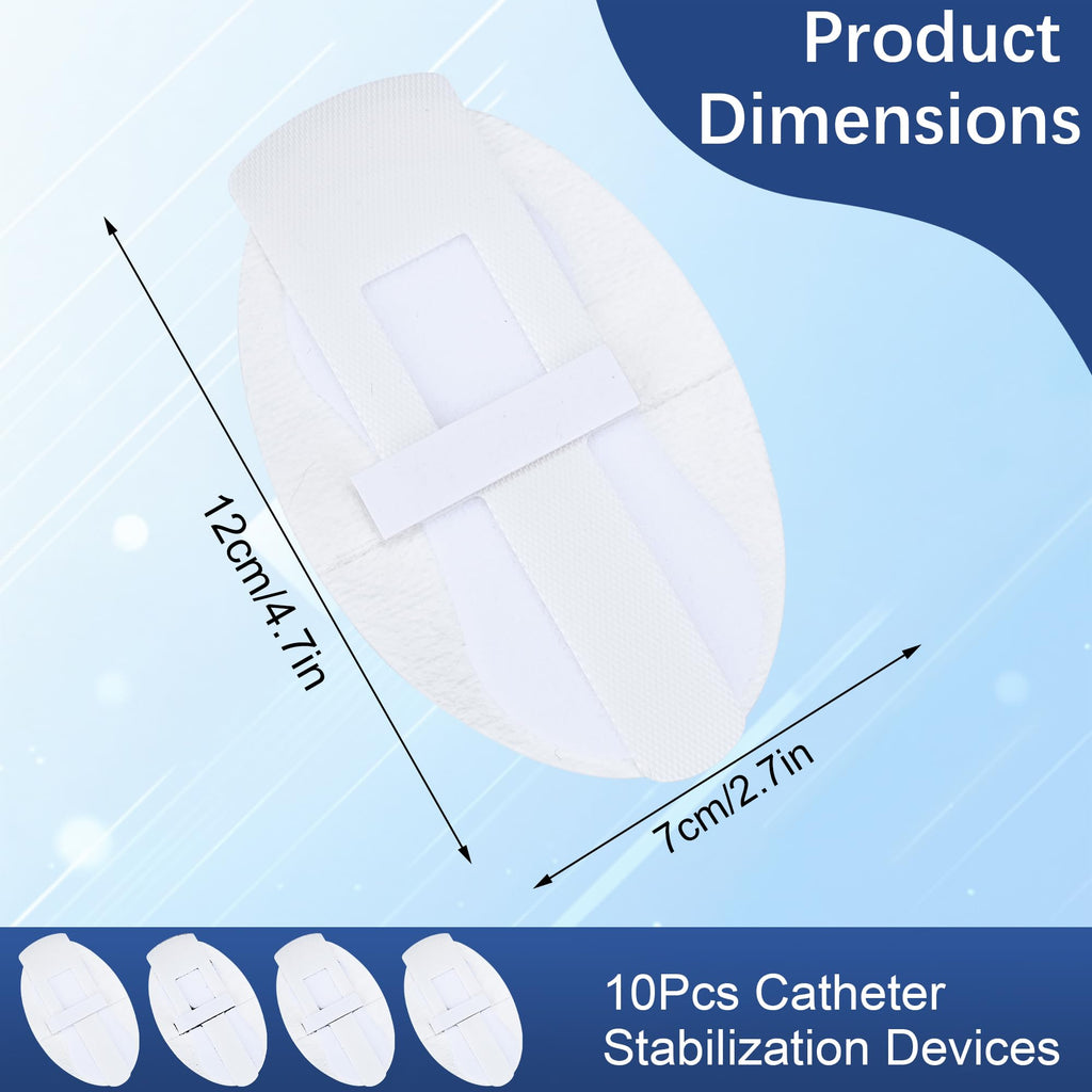 BeHerk Foley Catheter Stabilization Device, Self Adhesive Catheter Tube Urinary Leg Bag Holder Sticker, Catheter Supplies for PEG/G/Feeding Tube Holder Accessories, Pack of 10