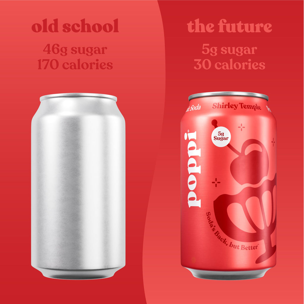 Poppi Prebiotic Soda, Shirley Temple, 12 Oz, 12 Pack