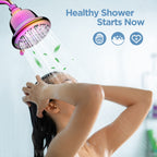 MakeFit Filtered Shower Head - High Pressure Shower Head with Filter for Hard Water Softener - 7 Settings Bathroom Rain Showerhead to Remove Chlorine and Heavy Metals (Radiant Rainbow)
