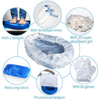 Bedpan Set with 30 Absorbent Pads Gel and 30 Disposable Liners, Bed Pan for Elderly Females Women, Bedpan with Liners for Men Male