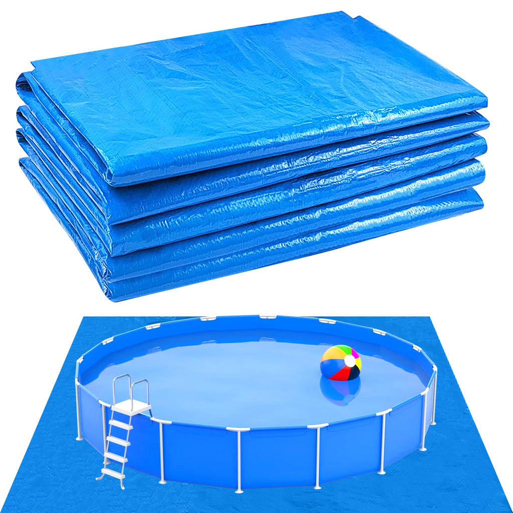 YEXEXINM 13 x 13 Ft Pool Ground Cloths,Swimming Pool Waterproof PE Swimming Pool Liner Pad for Protect Above Ground Pool Blanket for 8ft to 12ft Frame Above Ground Pools Accessories Prevents Punctures