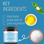 Magnum Solace Magnesium Body Butter - Nighttime Magnesium Cream - Lightly Scented