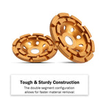 KSEIBI 644035 Diamond Concrete Grinding Wheel 5 inch for Polishing and Cleaning Stone Concrete Surface, Cement, Marble, Rock, Granite, and Thinset Removing, Angle Grinder Wheels Cup