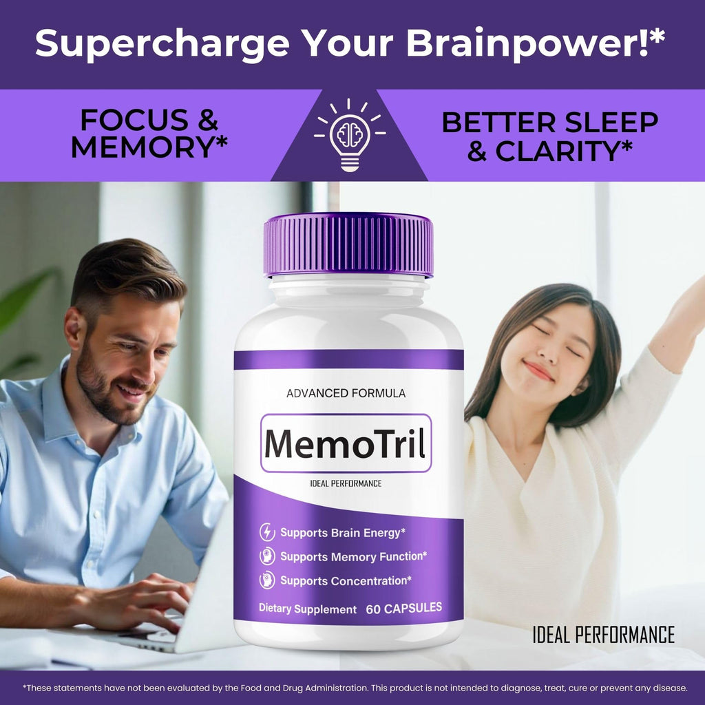 MemoTril Capsulas, Memo Tril Memory Capsules, Official Supplement for Brain Health Support - Maximum Strength, Advanced Formula Nootropic Pills, All Natural Memo Tril Capsules Reviews (3 Pack)