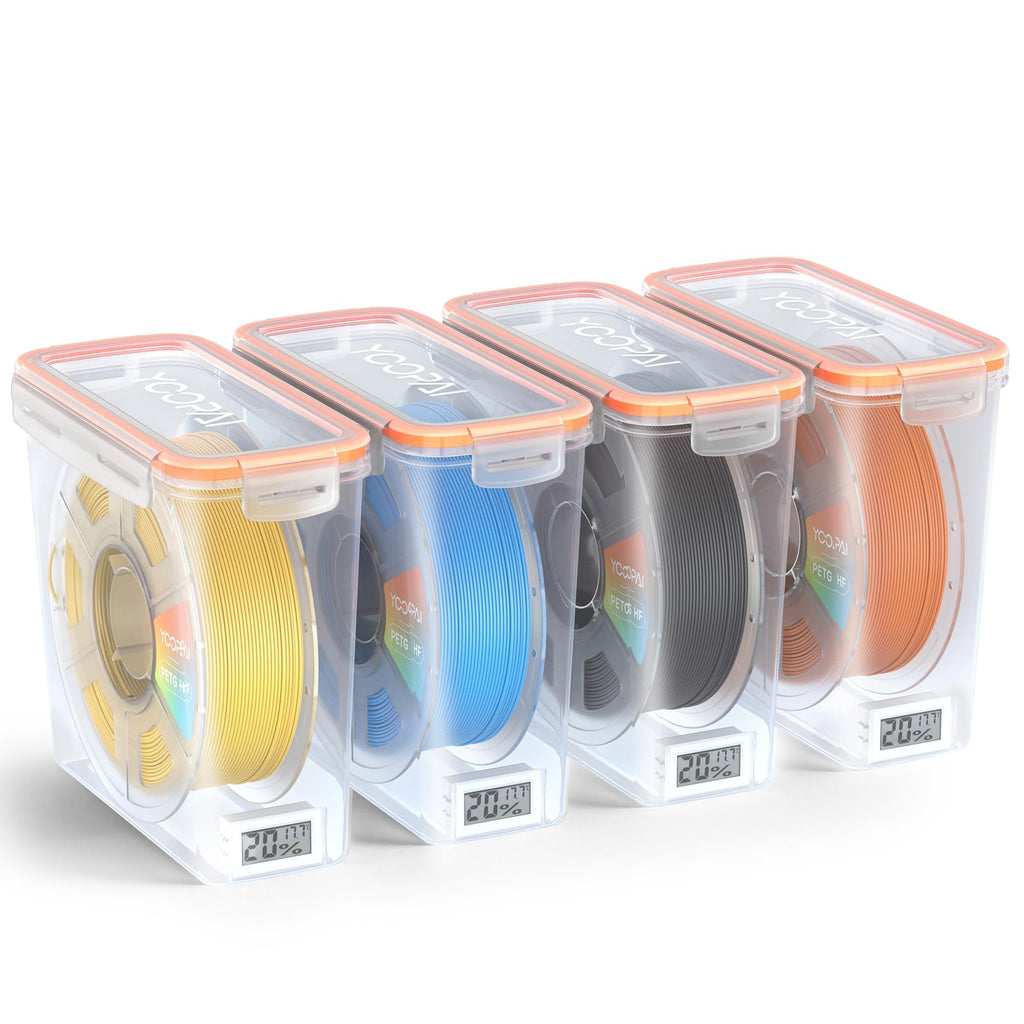 YOOPAI Pro Filament Storage Box with Temperature & Humidity Monitor – Single Spool Airtight Filament Container, Visible Temperature & Humidity Display, Moisture & Dust Proof for 3D Printing(3 Pack)