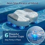 Idle Hippo Hot Tub Booster Seat, 4D Air Mesh Hot Tub Pillow with 6 Powerful Non-Slip Suction Cups, Ergonomic Booster Cushion, Quick Dry Spa Pillow Hot Tub Accessories for Adults Indoor Outdoor-White