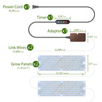 SDOVUERC Full Spectrum 384 LEDs Grow Lights, 24W Plant Grow Lights for Indoor Plants with Daisy Chain Function, Sunlike Spectrum,4/8/12/16/20H Timer for Seed Starting(Pack2)