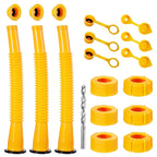 Gas Can Spout Replacement Extra Long, Our gas can nozzle is 11.2in long, (3 in longer than standard nozzles) Gas can nozzle (3 Pack-Yellow) for 1/2/5/10 gal oil cans. Replacement gas can spout