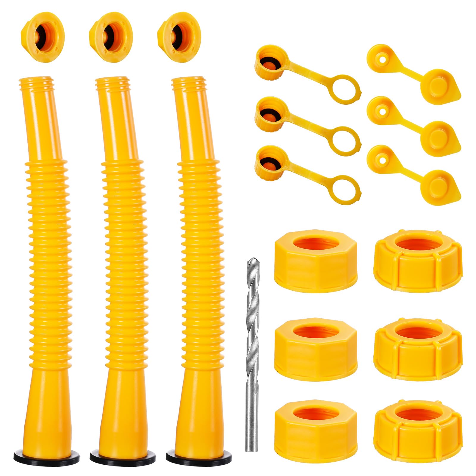 Gas Can Spout Replacement Extra Long, Our gas can nozzle is 11.2in long, (3 in longer than standard nozzles) Gas can nozzle (3 Pack-Yellow) for 1/2/5/10 gal oil cans. Replacement gas can spout