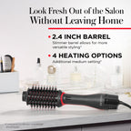 REVLON One-Step Volumizer Plus Hair Dryer and Styler, 2.4 in Barrel, Black