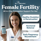 Eu Natural Conception for Her Fertility Supplements for Women - Ovulation, Hormonal Balance & Regular Cycle Support - Myo-Inositol, Folate, Folic Acid & Vitex - 60 Vegetarian Capsules