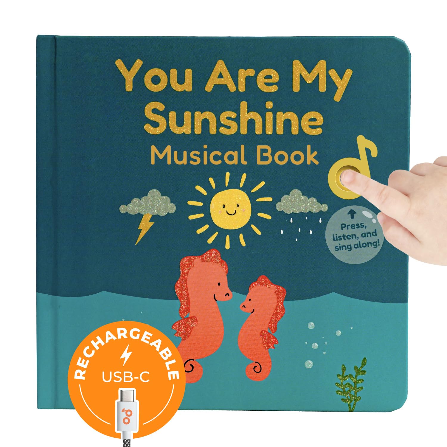 Cali's Books You are My Sunshine Music Book for Toddlers 1-3 Years Old - Nursery Rhymes Musical Books, Interactive Baby Sound Book, Singing Toy for Children Girls, Learning Song Toys for Toddler Boys