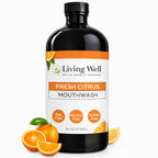 Living Well with Dr. Michelle Fresh Citrus Remineralizing Mouthwash | Hydroxyapatite & Colloidal Silver Formula | Alcohol-Free, Natural & Organic | Fluoride-Free Mouth Rinse