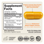 Turmeric Curcumin with Black Pepper Extract 1500mg - High Absorption Ultra Potent Turmeric Supplement with 95% Curcuminoids and BioPerine - Non GMO Tumeric Capsules for Joint Support - 45 Capsules