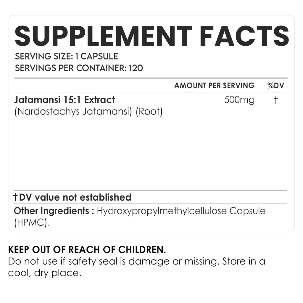 AMALTH Jatamansi Capsules 500 mg | Jatamansi Root Extract Supplement | Nardostachys Jatamansi Capsules | Herbal Root Extract Formula | Plant Based Supplement | 120 Veg Capsules