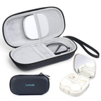 Luxtude Contact Lens Case, Glasses and Contact Case 2 in 1, Hard Shell Travel Contacts Cases with Mirror, Double Eyeglass Cases (Black)