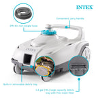 INTEX 28006E ZX100 Pressure-Side Above Ground Automatic Pool Cleaner: For Bigger Pools – Cleans Pool Floor – Removes Debris – Removable Filter Tray – 21ft Tangle Free Hose