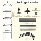 2 Pack 70.87" Garden Obelisk Trellis for Climbing Plants, Pyramid Design for Roses, Clematis, Jasmine, and Vegetable Vines, Indoor & Outdoor Use, Black