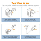 TESSAN 220 to 110 Voltage Converter US to Europe, International Travel Power Adapter with 4 USB Ports(2 USB C), 2 AC and EU/UK/AU Plug Universal Power Converter Adapter Combo, Step Down Transformer