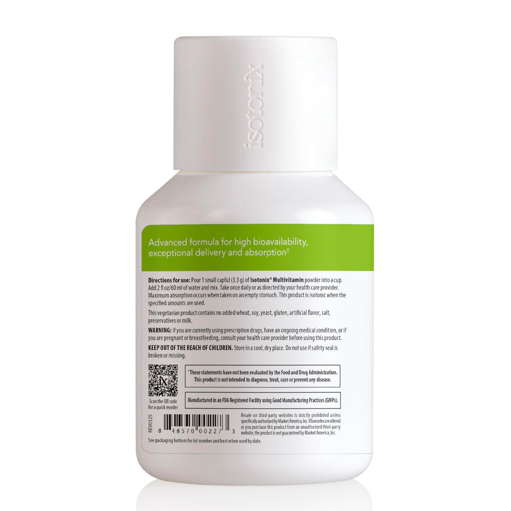 Isotonix Multivitamin Powder Without Iron – Methylated B Vitamins, Antioxidant & Mineral Support – Fast-Mix Isotonic Delivery – Vegetarian, Gluten-Free, Non-GMO – Natural Fruit Flavor – 90 Servings