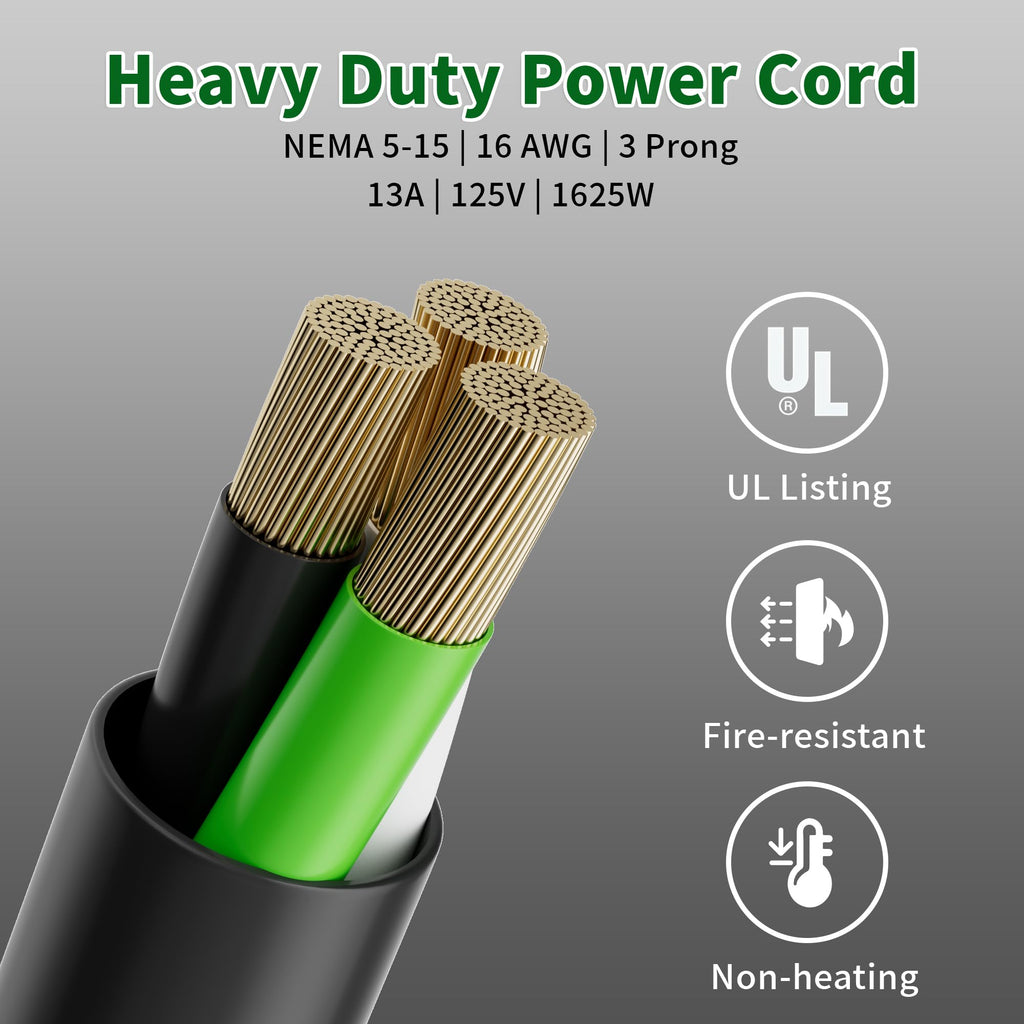 Elecan 3-Prong Y Splitter Power Extension Cord 2 FT/2 Pack, 90-Degree Angled Flat Plug 1 to 2 Way Outlet Space Saver, Heavy Duty Weatherproof SJTW, 16AWG 13A,5-15P Cable Extender for Indoor Outdoor-UL