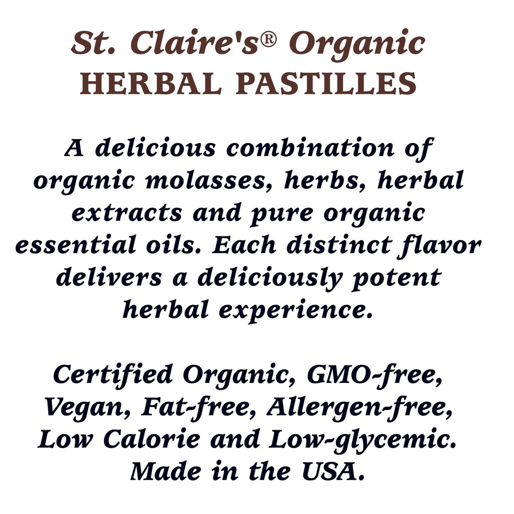 St. Claire's Organic Herbal Pastilles, (Ginger, 8 Ounce Refill Bag, over 240 pieces) | Gluten-Free, Vegan, GMO-Free, Plant-based, Allergen-Free | Made in our Allergen-Free facility