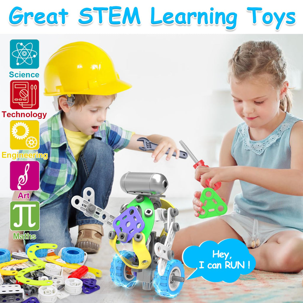 10 in 1 Electric STEM Toys for 5 6 7 8 9+ Year Old Boy Girl Birthday Gifts Educational Building Toys for Kids Ages 4-8 5-7 8-12 Stem Activities Construction Toy for Boys 6-8 8-10 Christmas Idea Gift